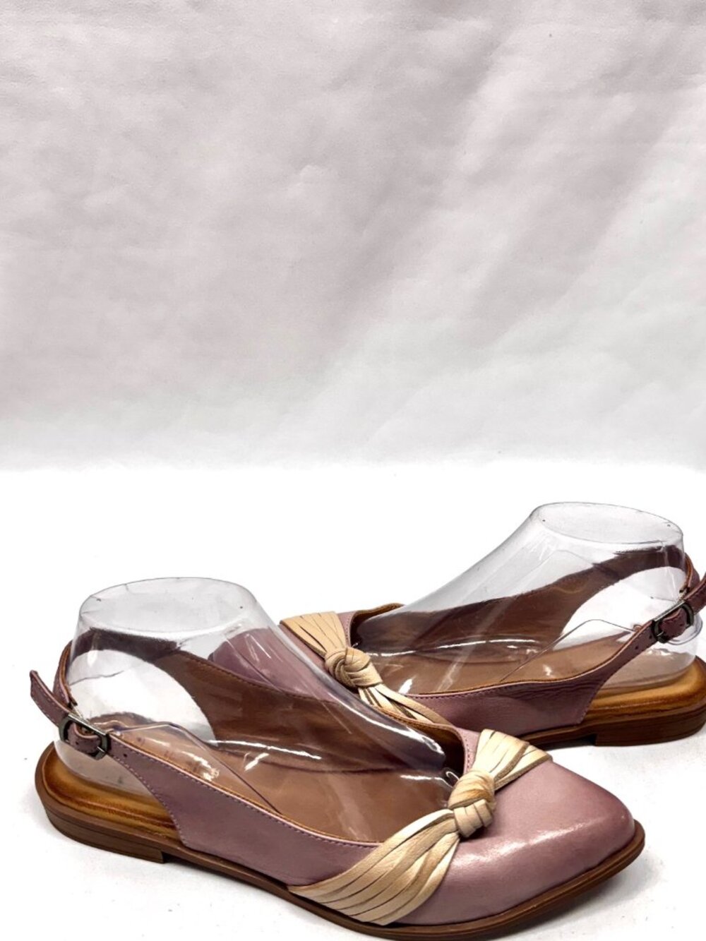 MIZ MOOZ FARRAH KNOTTED SLINGBACK LEATHER FLATS BLUSH 37EU / 7US # T-232